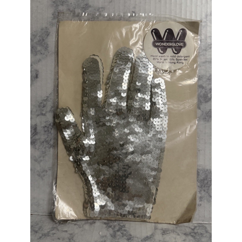 Wonderglove Silver Sequin Glove Vintage 1980s Costume Michael Jackson Halloween